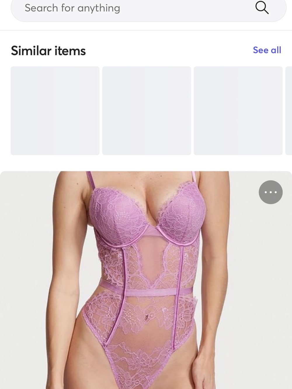 Victoria's Secret Lavender Lace Teddy padded bra Underwire Cups Medium VGUC